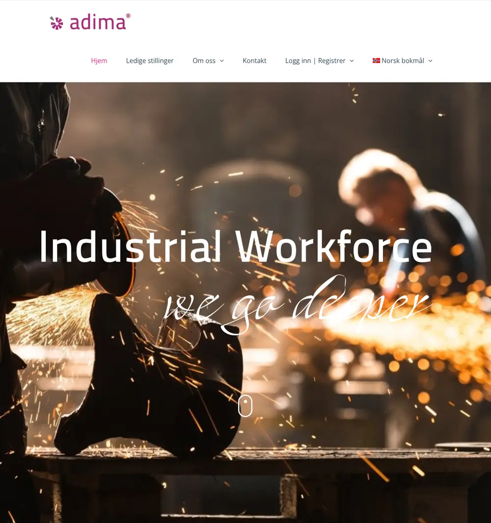 Adima job board platform screenshot showing job search interface