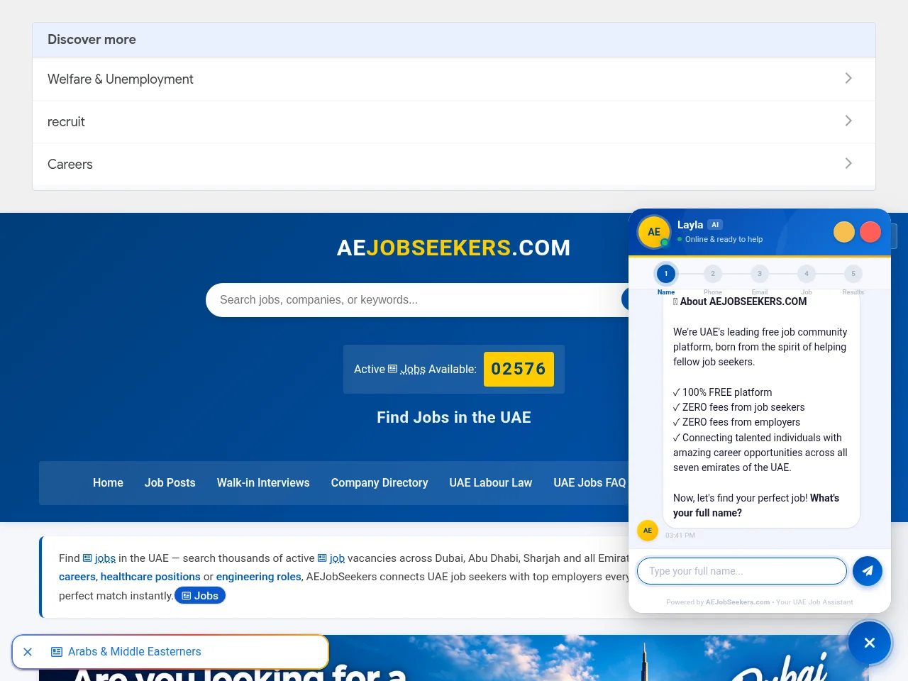 AEJobSeekers screenshot AEJobSeekers job board platform screenshot showing job search interface