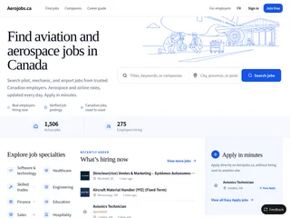 Aerojobs.ca platform preview Aerojobs.ca platform preview