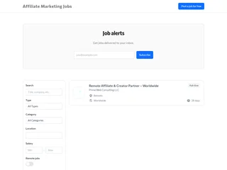 Affiliate Marketing Jobs screenshot preview