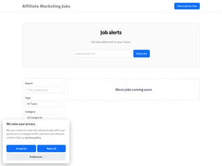 Affiliate Marketing Jobs platform preview Affiliate Marketing Jobs platform preview
