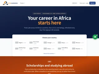 Africarrieres screenshot preview Africarrieres screenshot preview