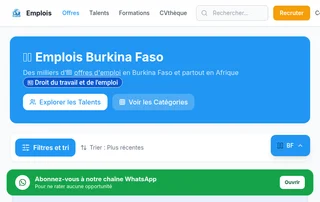 Emplois Burkina Faso screenshot preview Emplois Burkina Faso screenshot preview