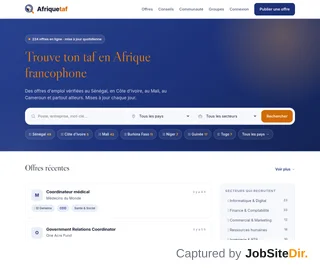 Afriquetaf platform preview Afriquetaf platform preview