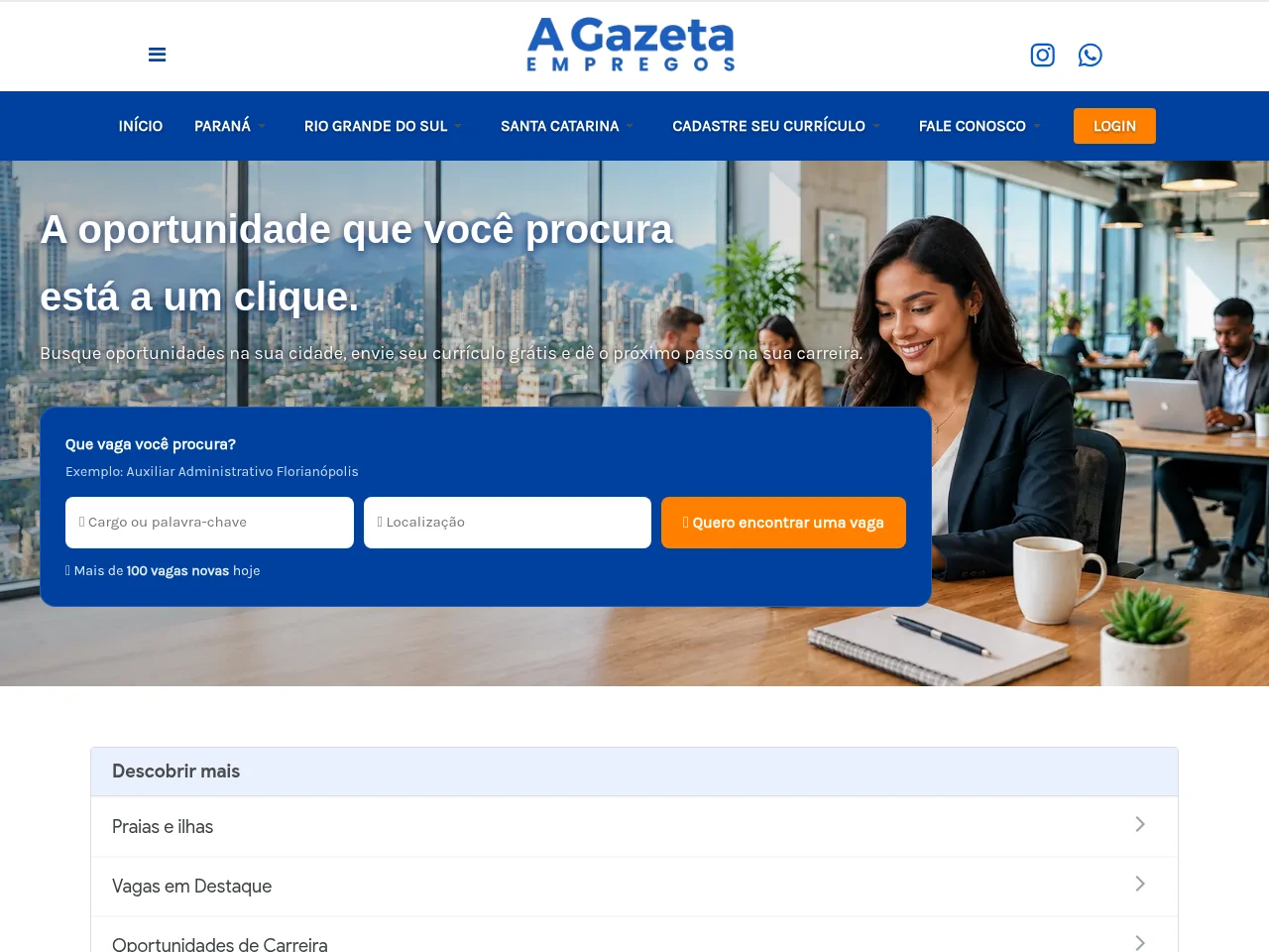 A Gazeta Empregos Sul screenshot A Gazeta Empregos Sul job board platform screenshot showing job search interface