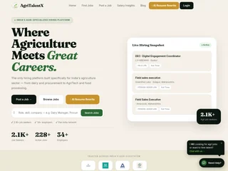 AgriTalentX platform preview AgriTalentX platform preview