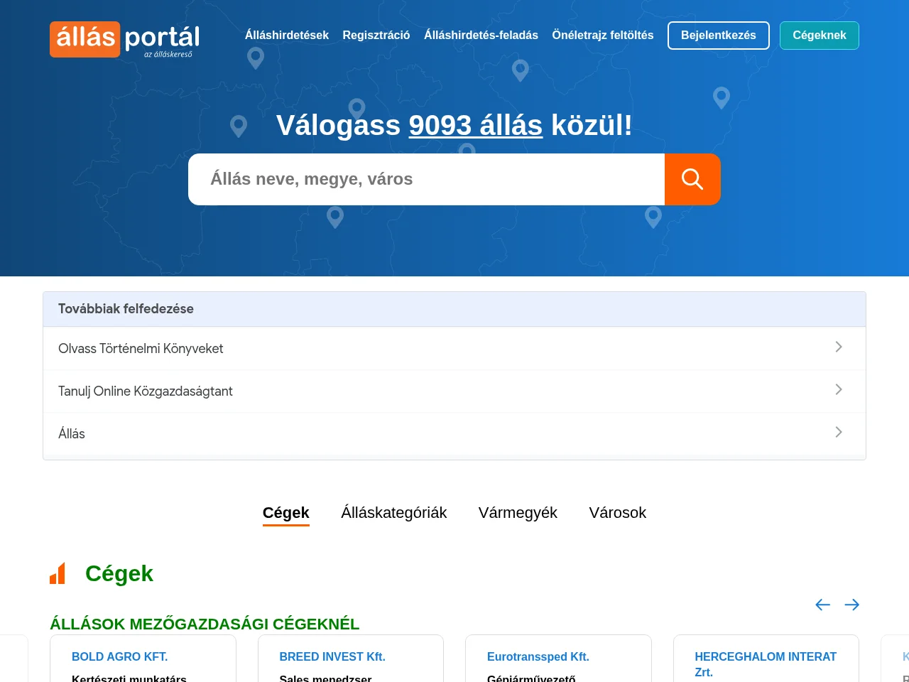 agrohr.hu screenshot agrohr.hu job board platform screenshot showing job search interface