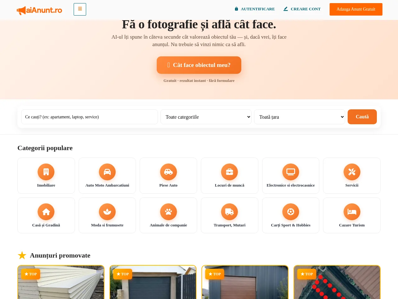 aiAnunt.ro website screenshot