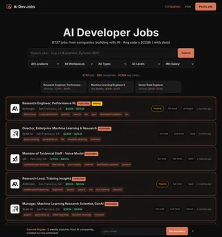 AI Dev Jobs platform preview
