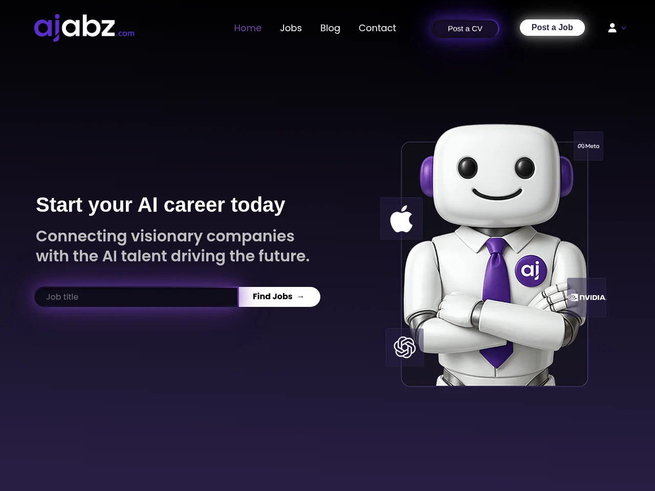 Aijabz screenshot Aijabz job board platform screenshot showing job search interface