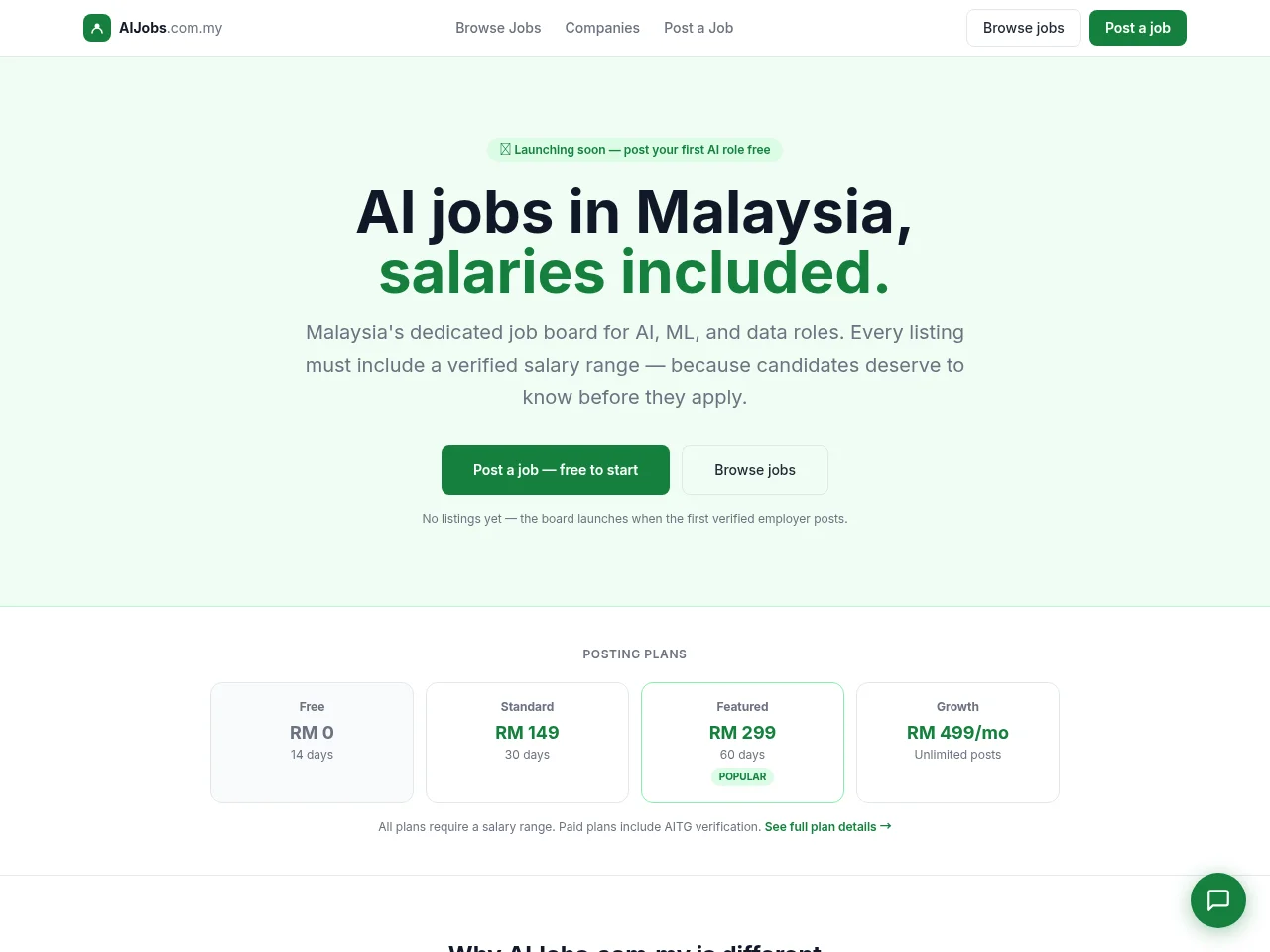 AIJobs.com.my job board platform screenshot showing job search interface
