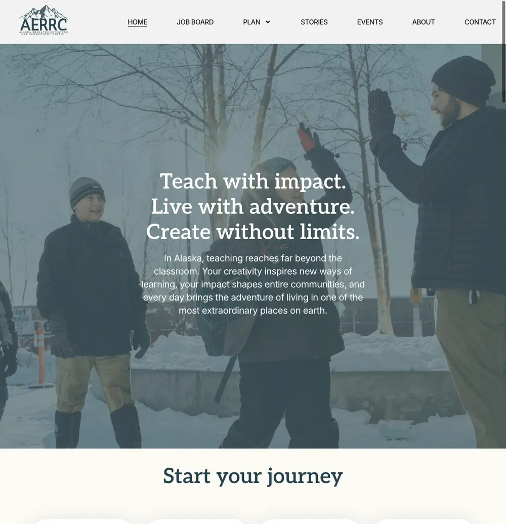 Alaska Educator Retention and Recruitment Center job board platform screenshot showing job search interface