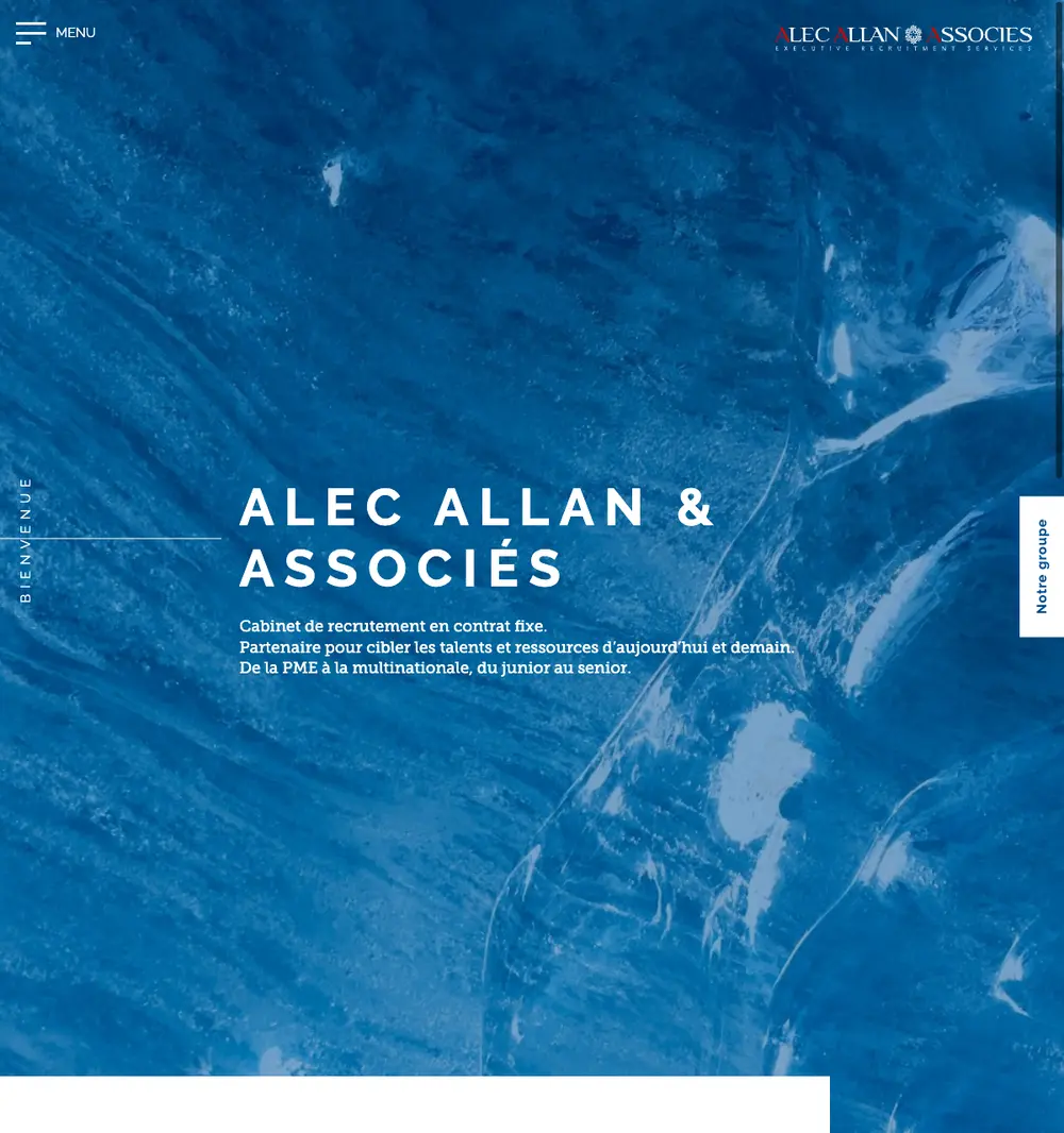 Alec Allan & Associés job board platform screenshot showing job search interface