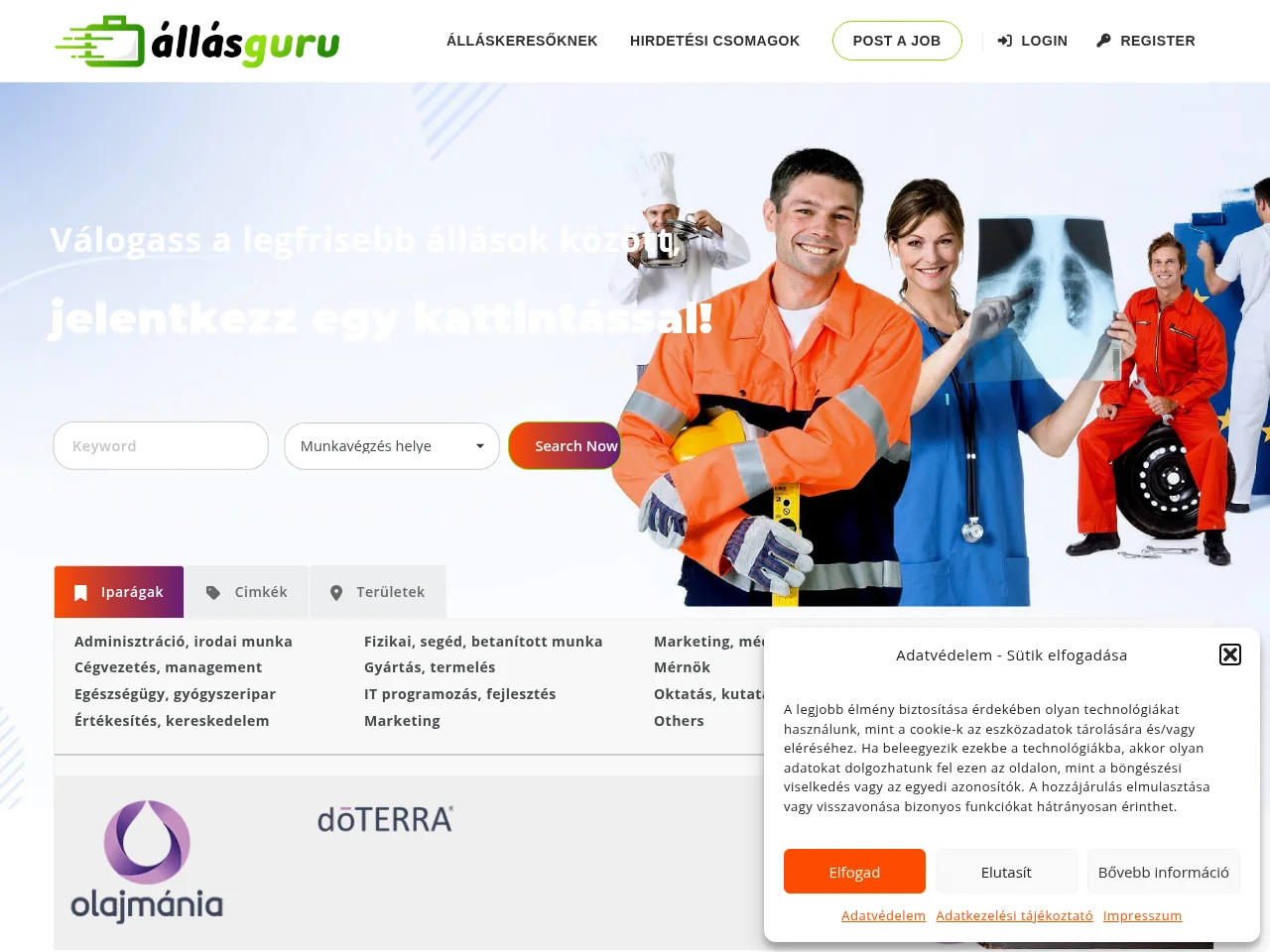 ÁllásGuru screenshot ÁllásGuru job board platform screenshot showing job search interface