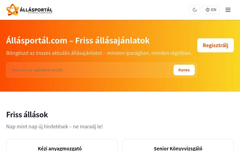 AllasPortal screenshot AllasPortal job board platform screenshot showing job search interface