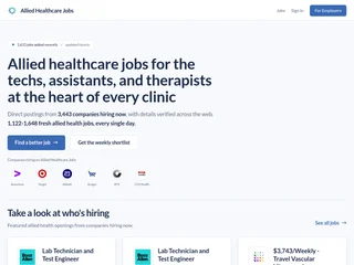 Allied Healthcare Jobs platform preview