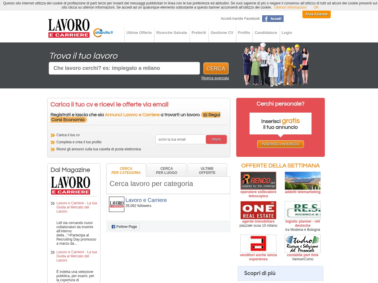 Annunci Lavoro e Carriere screenshot Annunci Lavoro e Carriere job board platform screenshot showing job search interface