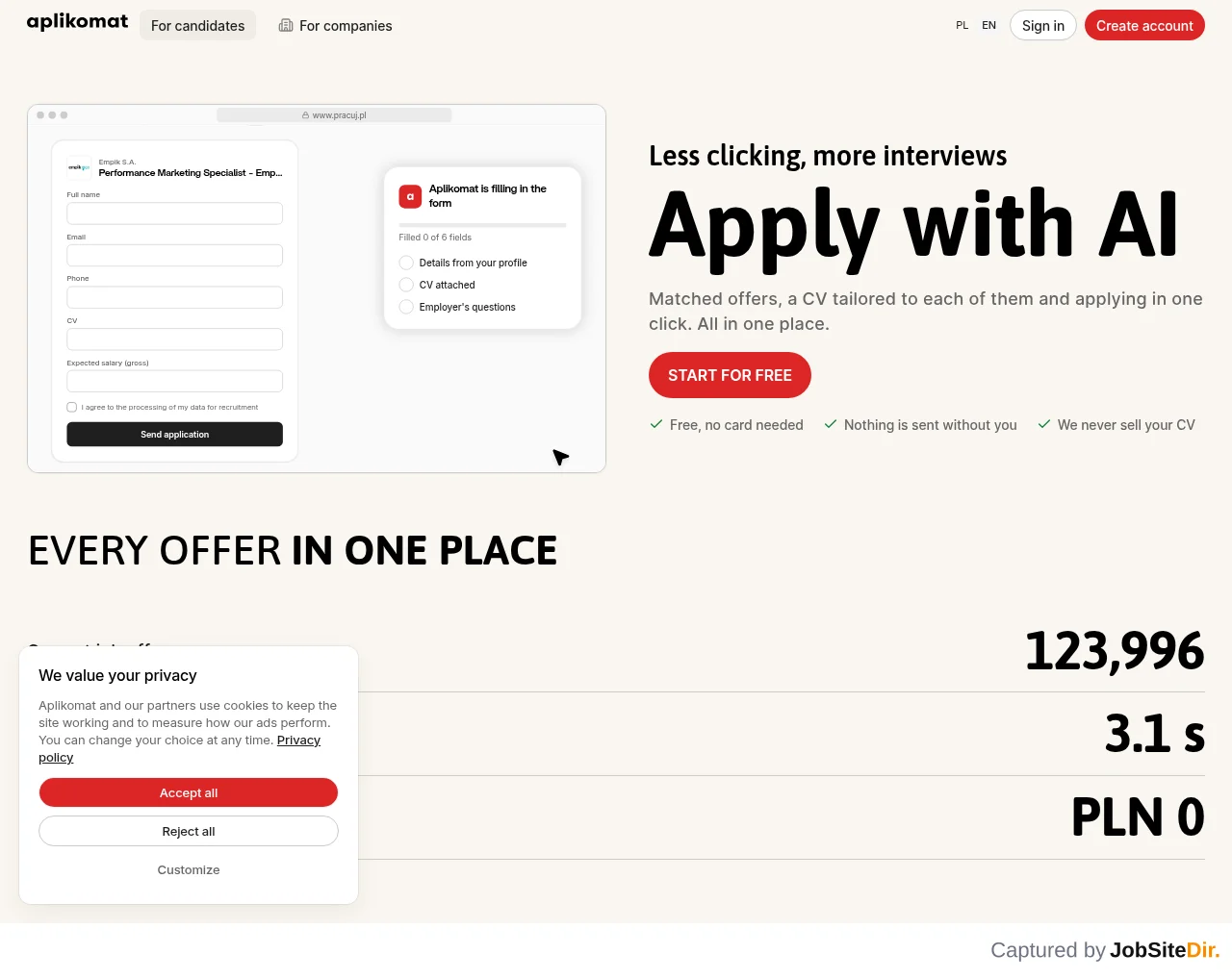 Aplikomat website screenshot