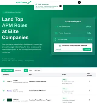 APM Career platform preview