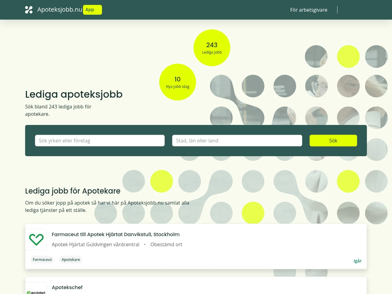 apoteksjobb.nu screenshot apoteksjobb.nu job board platform screenshot showing job search interface