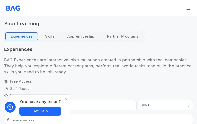 BAG screenshot BAG job board platform screenshot showing job search interface