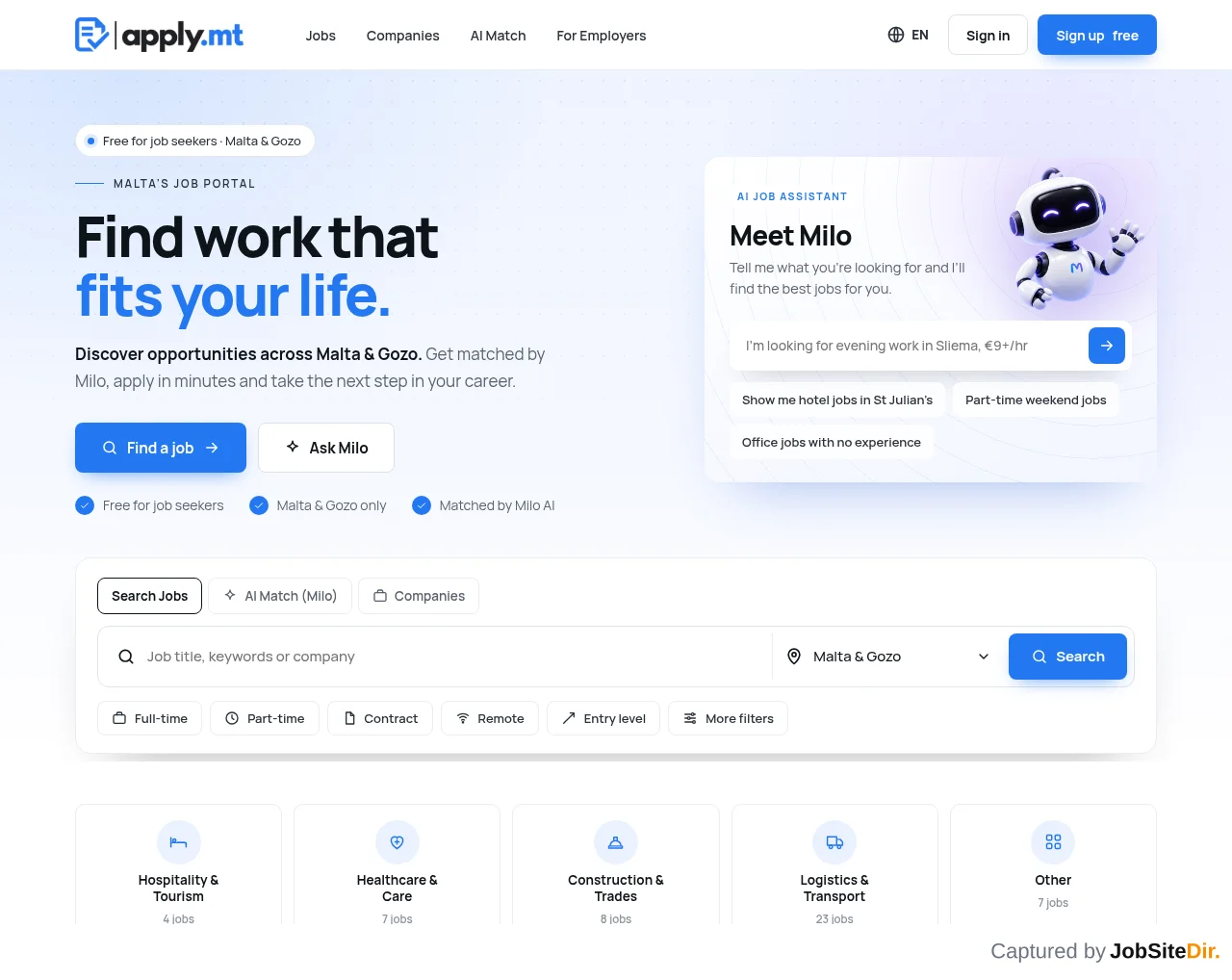 apply.mt website screenshot