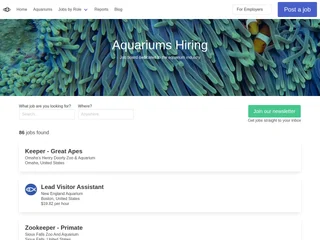 Aquariums Hiring platform preview