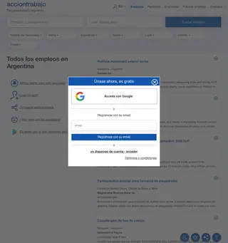 Acciontrabajo Argentina platform preview