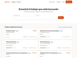 Jobomas Argentina platform preview Jobomas Argentina platform preview