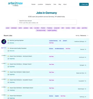 Arbeitnow screenshot preview