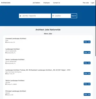 Architect Jobs platform preview