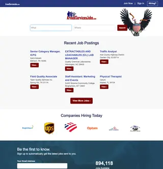 ArmedServicesJobs platform preview