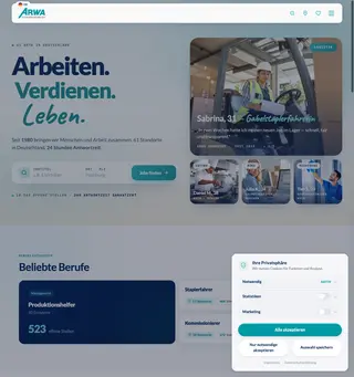 ARWA Personaldienstleistungen screenshot preview