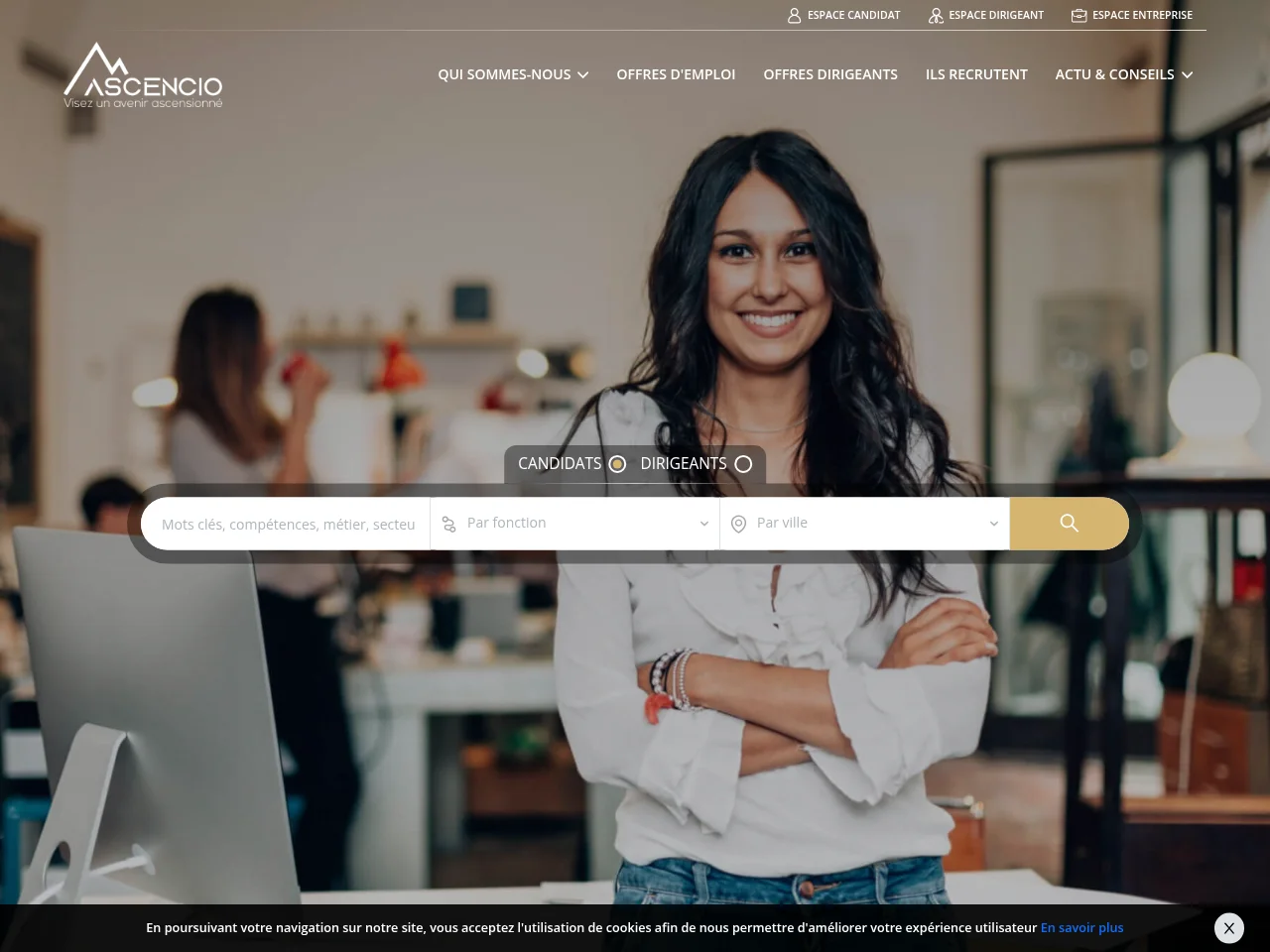 Ascencio screenshot Ascencio job board platform screenshot showing job search interface