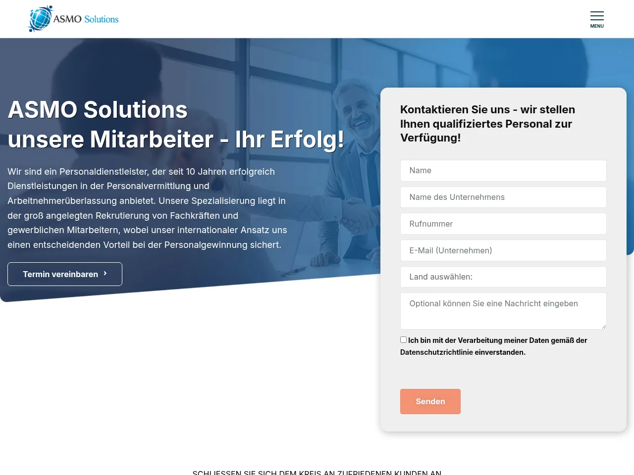 ASMO Solutions website screenshot