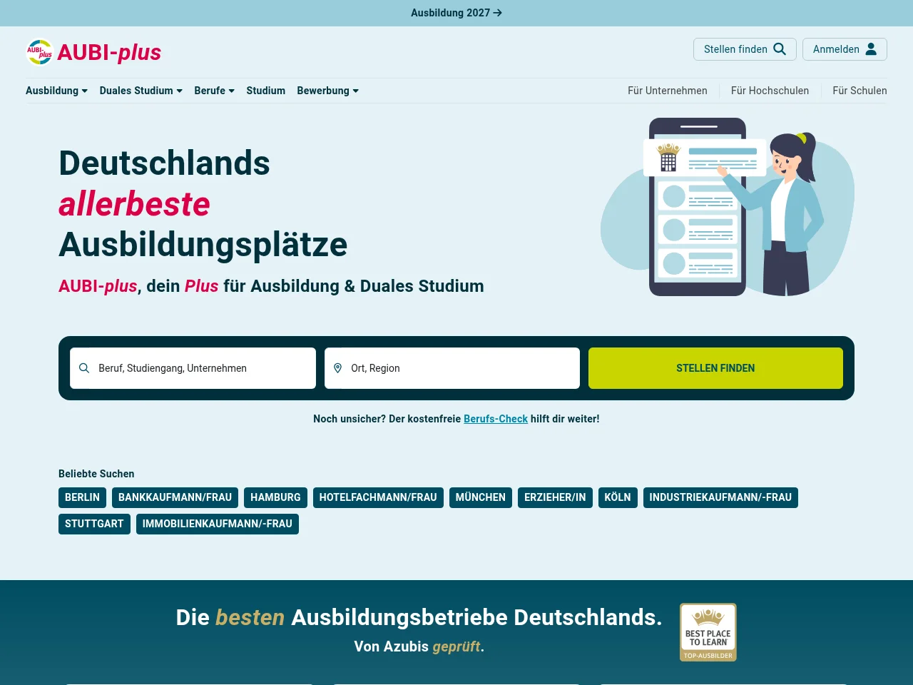 AUBI-plus screenshot AUBI-plus job board platform screenshot showing job search interface