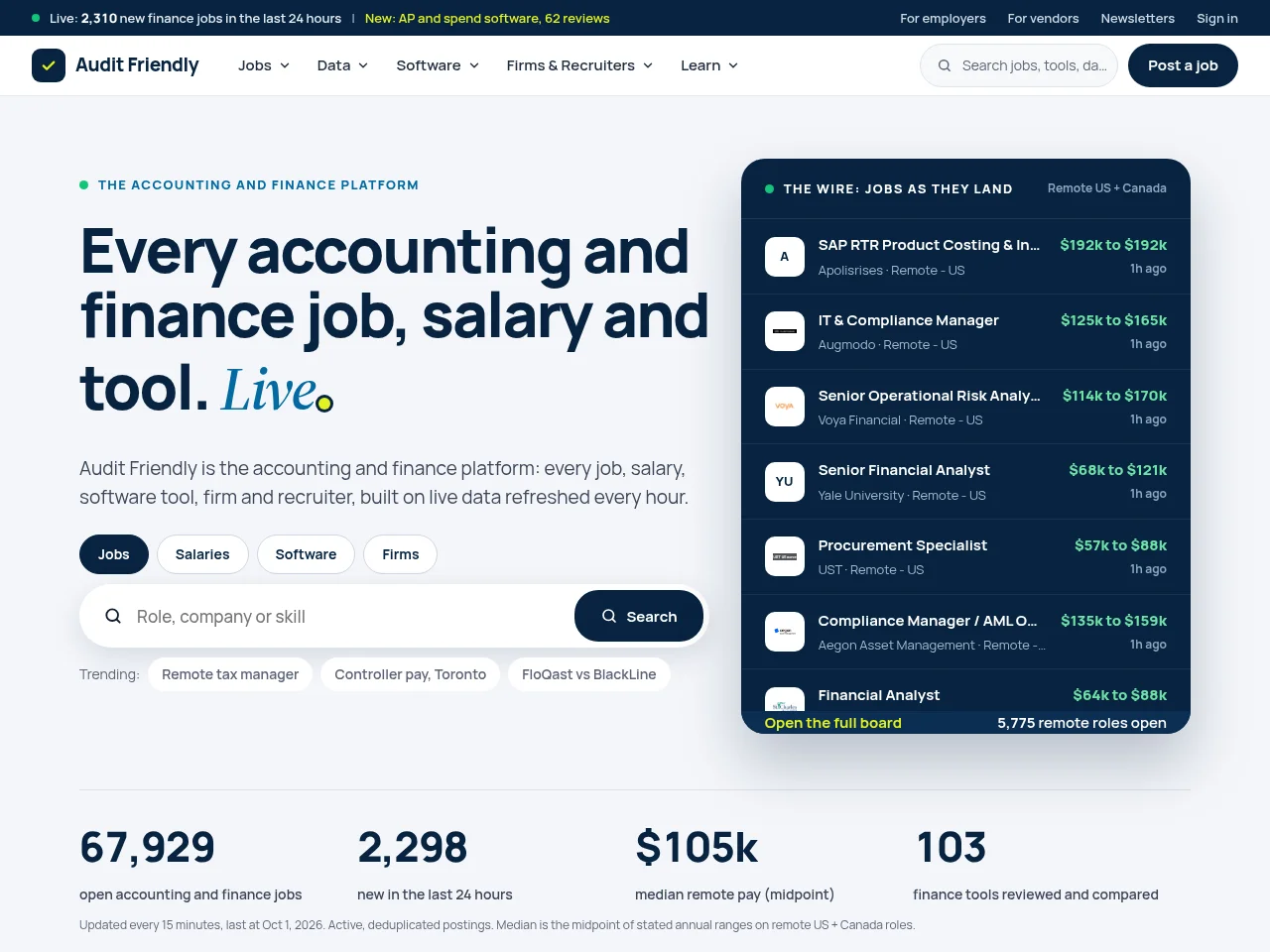 Audit Friendly screenshot Audit Friendly job board platform screenshot showing job search interface