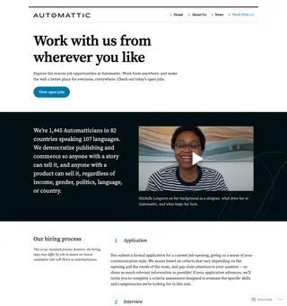 Automattic Careers platform preview