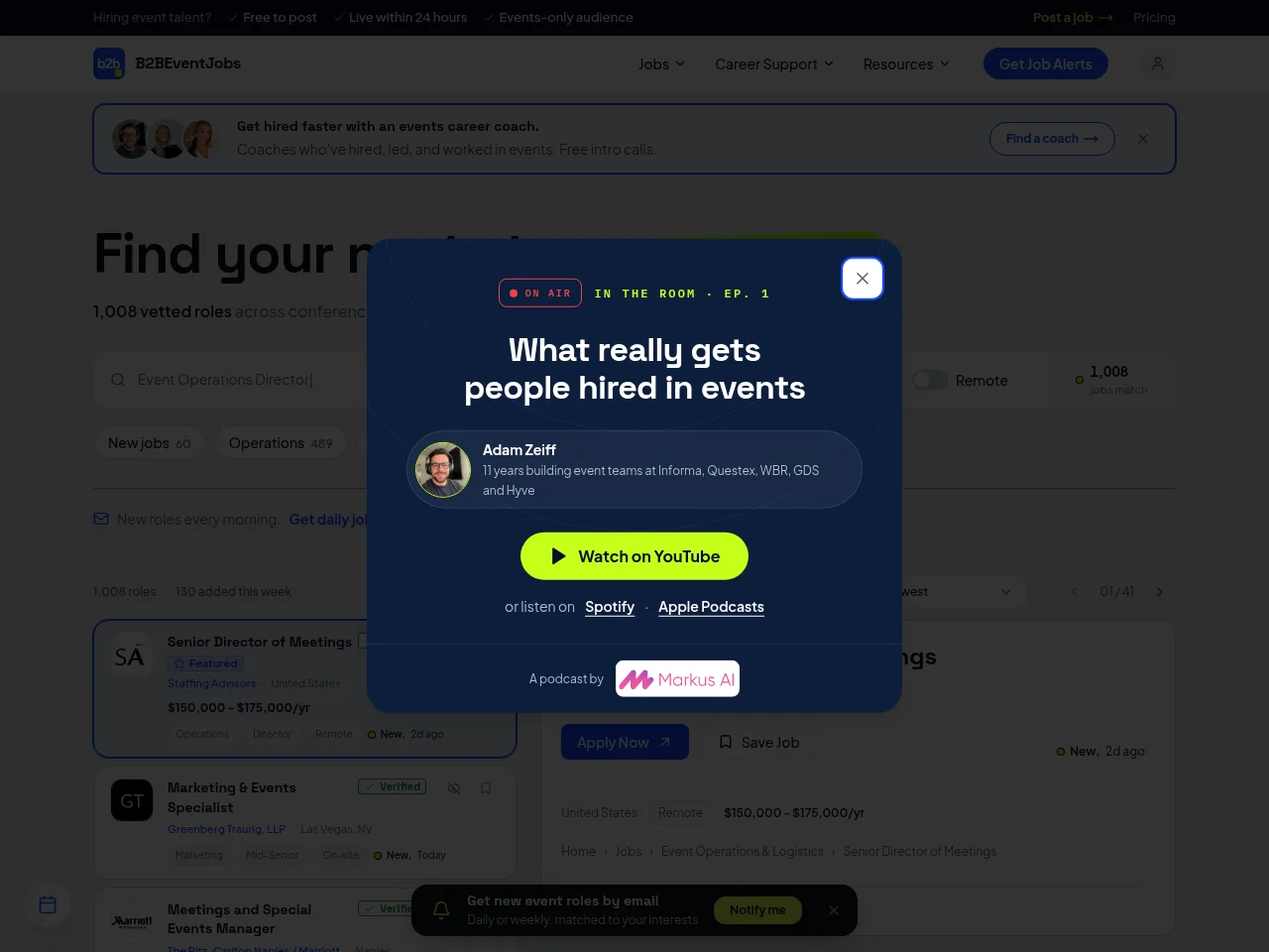 B2BEventJobs screenshot B2BEventJobs website screenshot