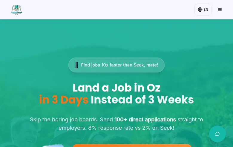 Back4Work screenshot Back4Work job board platform screenshot showing job search interface