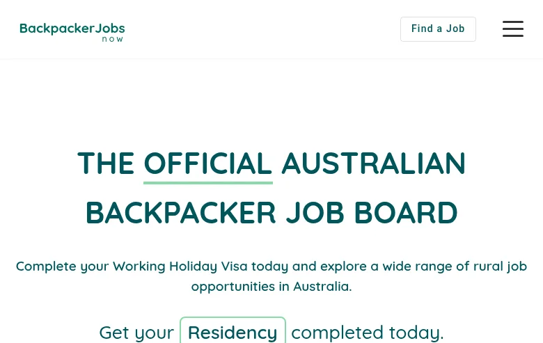 Backpacker Jobs Now screenshot Backpacker Jobs Now job board platform screenshot showing job search interface