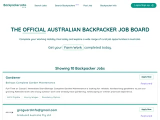 Backpacker Jobs Now platform preview Backpacker Jobs Now platform preview
