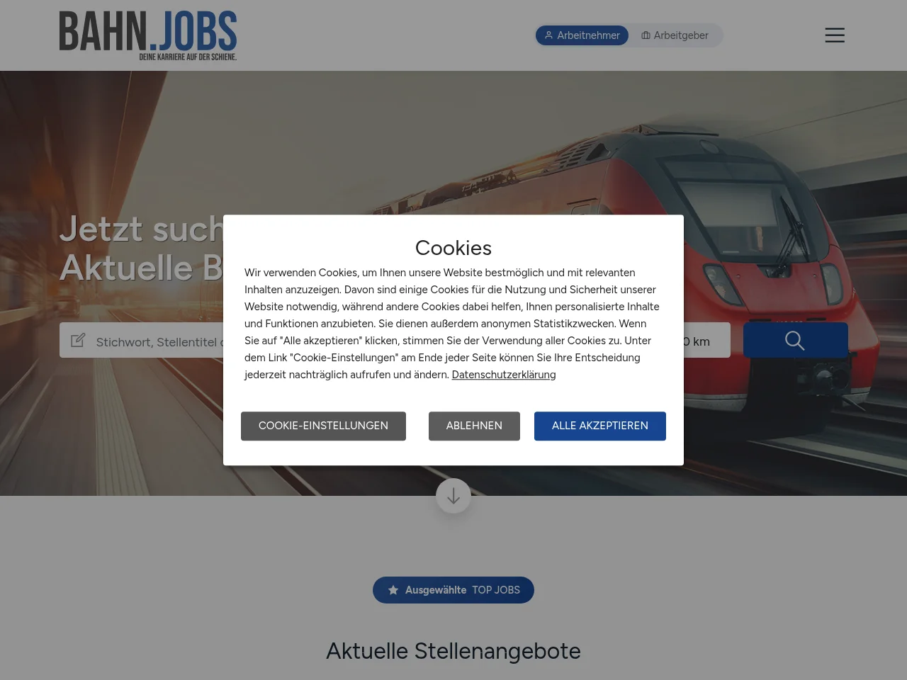 BAHN.JOBS screenshot BAHN.JOBS job board platform screenshot showing job search interface