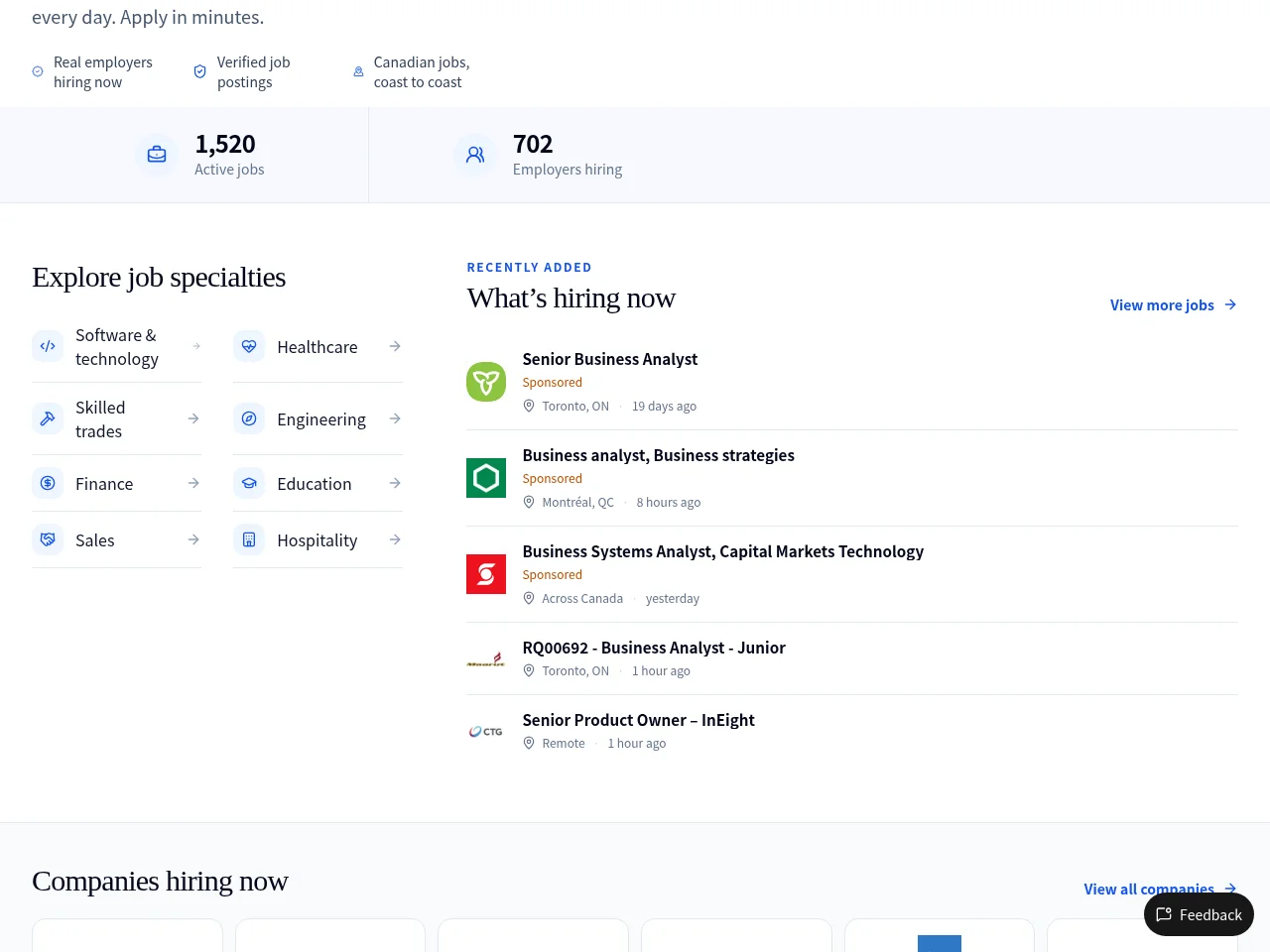 BAjobs.ca screenshot BAjobs.ca job board platform screenshot showing job search interface