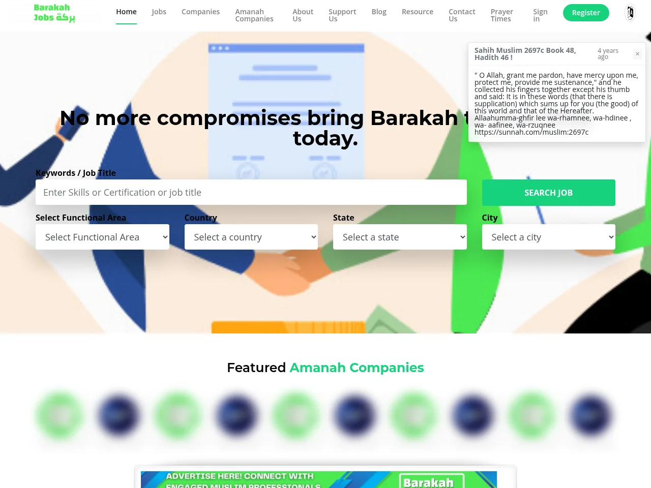 Barakah Jobs screenshot Barakah Jobs job board platform screenshot showing job search interface