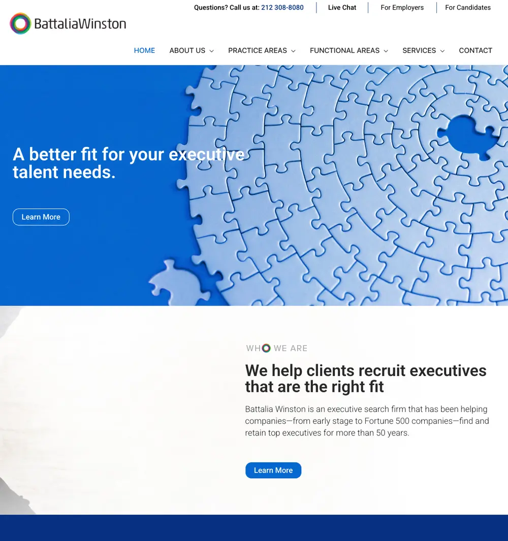 Battalia Winston job board platform screenshot showing job search interface