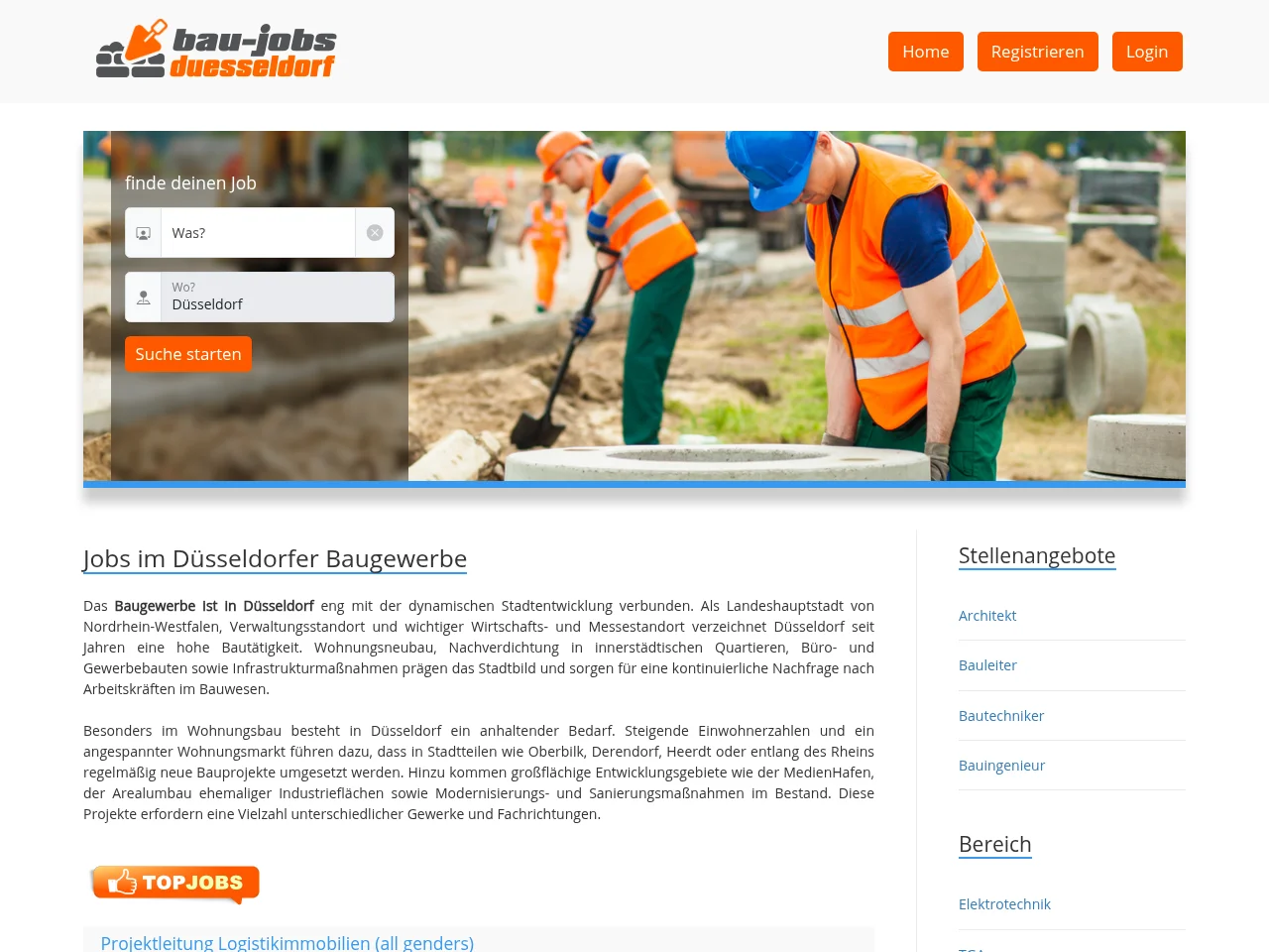 bau-jobs-duesseldorf.de screenshot bau-jobs-duesseldorf.de website screenshot