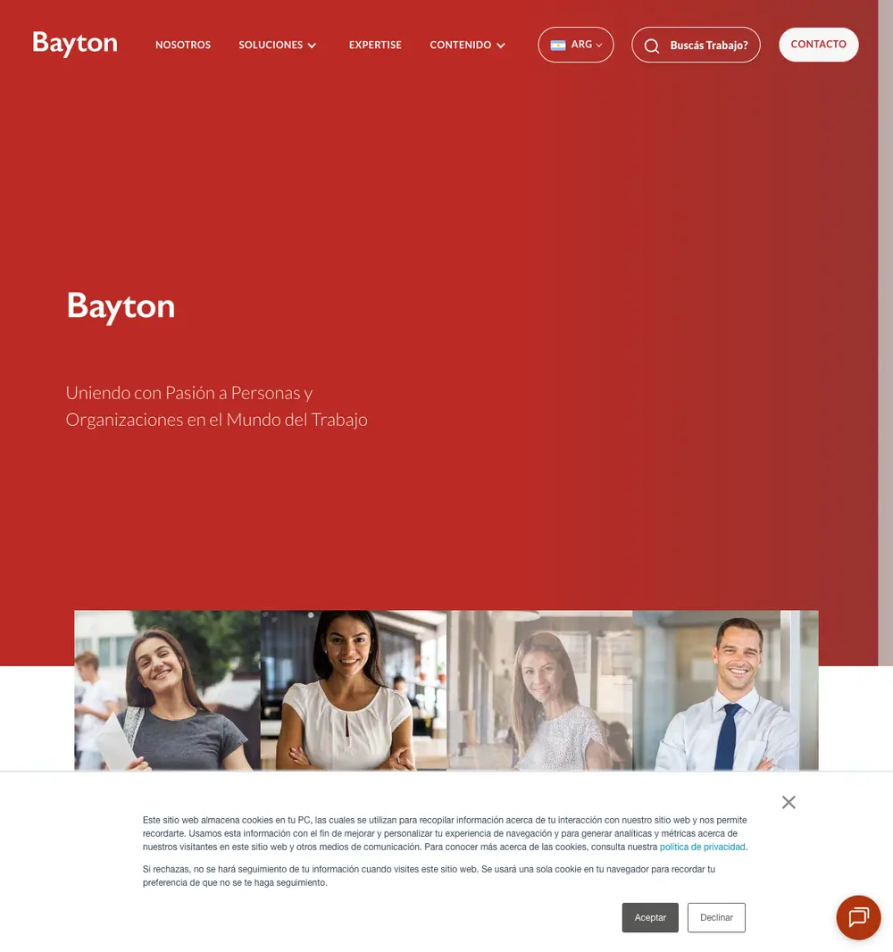 bayton.com job board platform screenshot showing job search interface