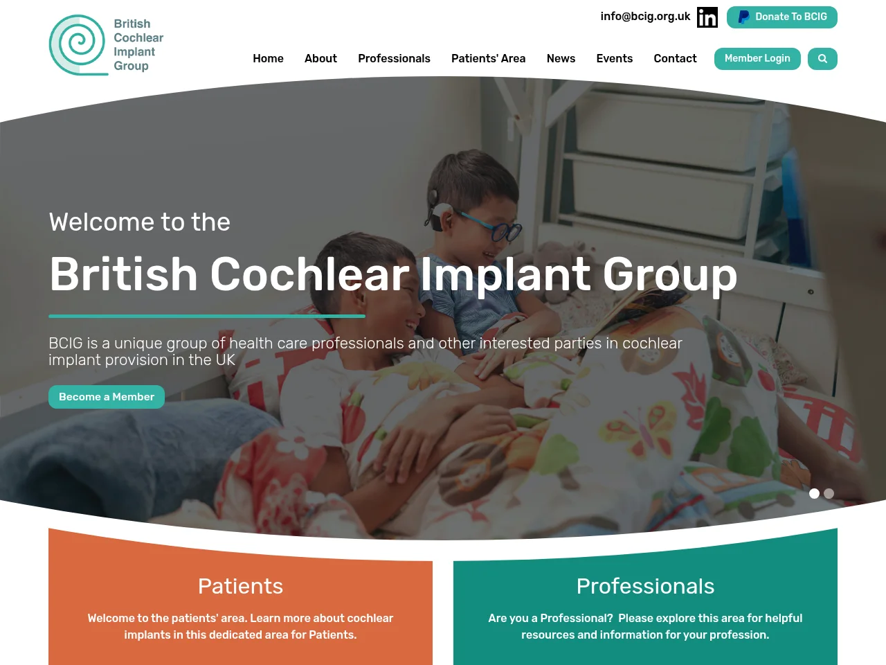 British Cochlear Implant Group website screenshot