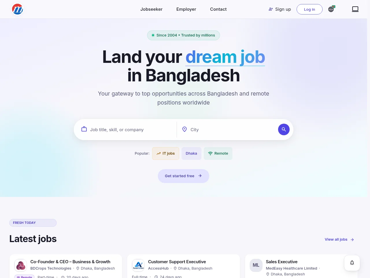 Mustakbil.com screenshot Mustakbil.com job board platform screenshot showing job search interface